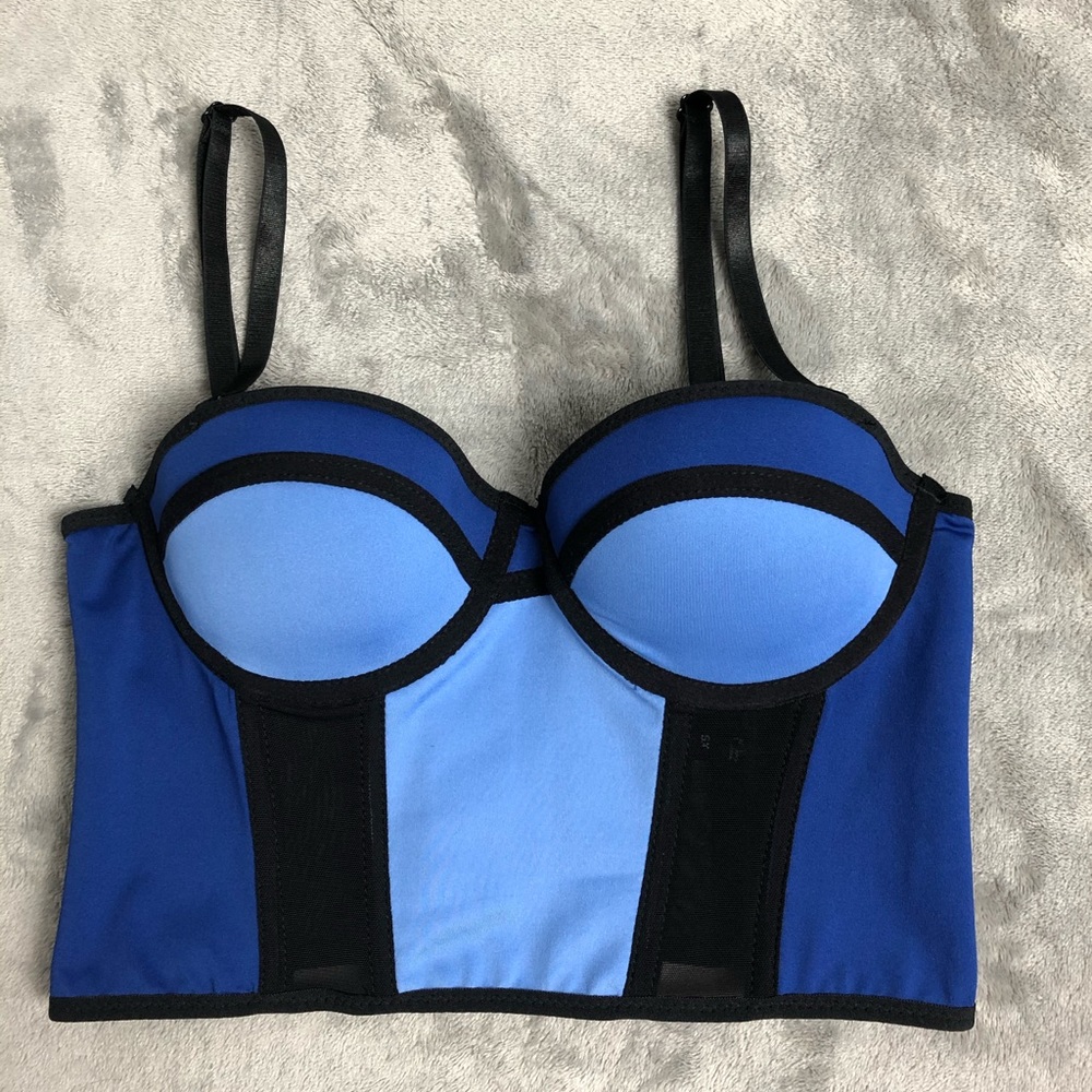 Bebe Bra top blue and black Size XS
